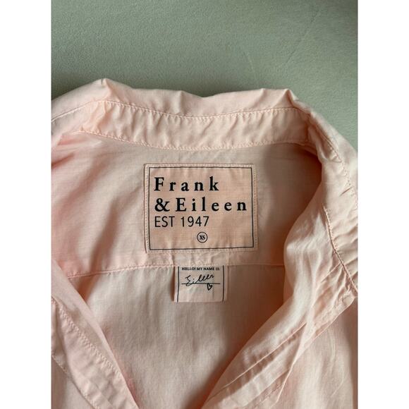 NEW Frank & Eileen EILEEN Cotton Relaxed Button Up Shirt Cantaloupe Orange XS - Picture 7 of 9